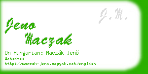 jeno maczak business card